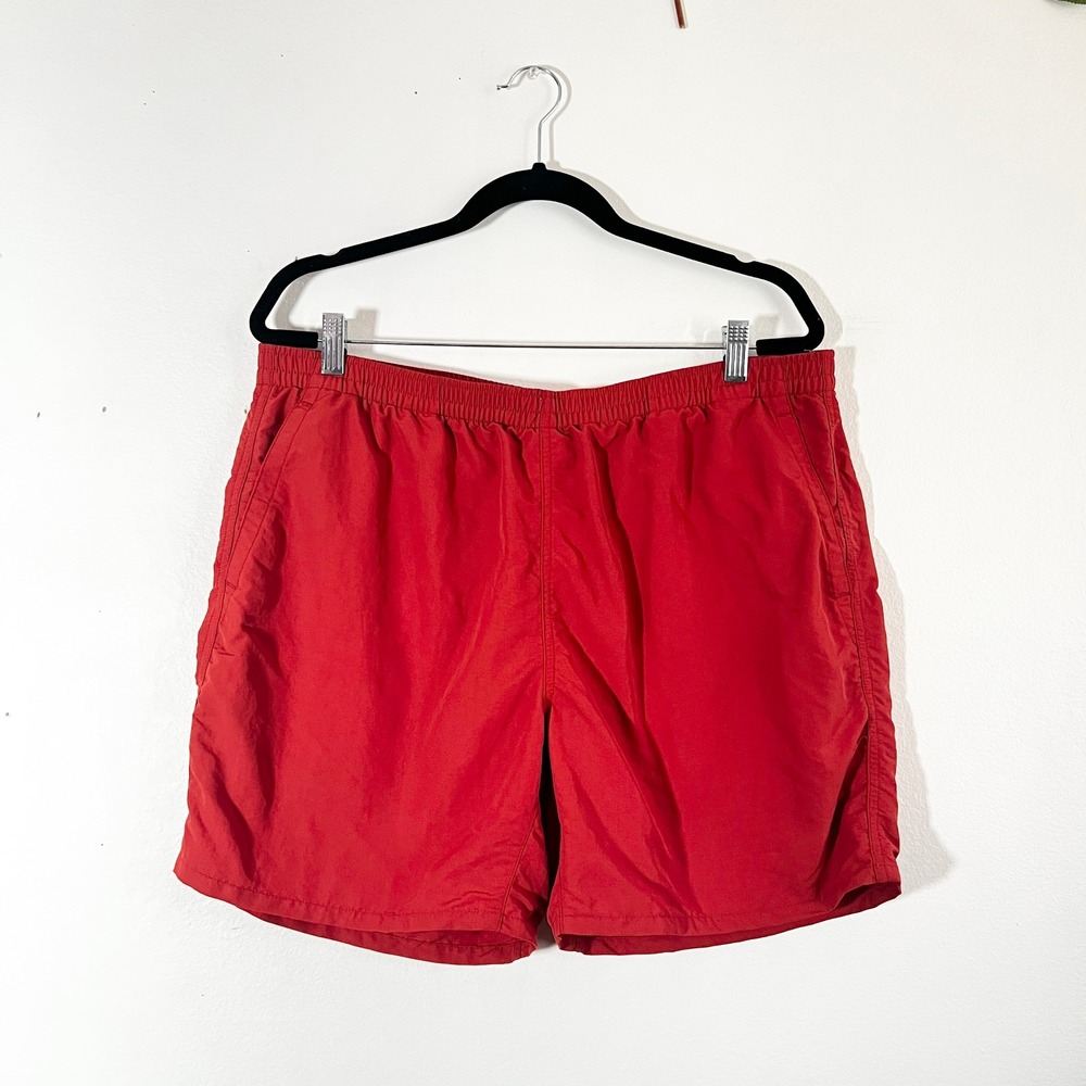 Uniqlo Swim Trunks Mens XL Shorts Orange Mesh Lined Quick Dry